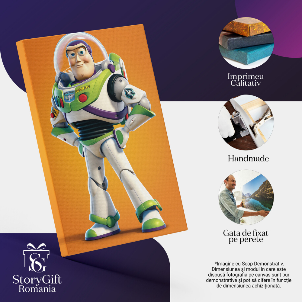 Buzz Lightyear - Personaj Animat Disney din Toy Story - Pictură Digitală, Marime 40x25CM [2]