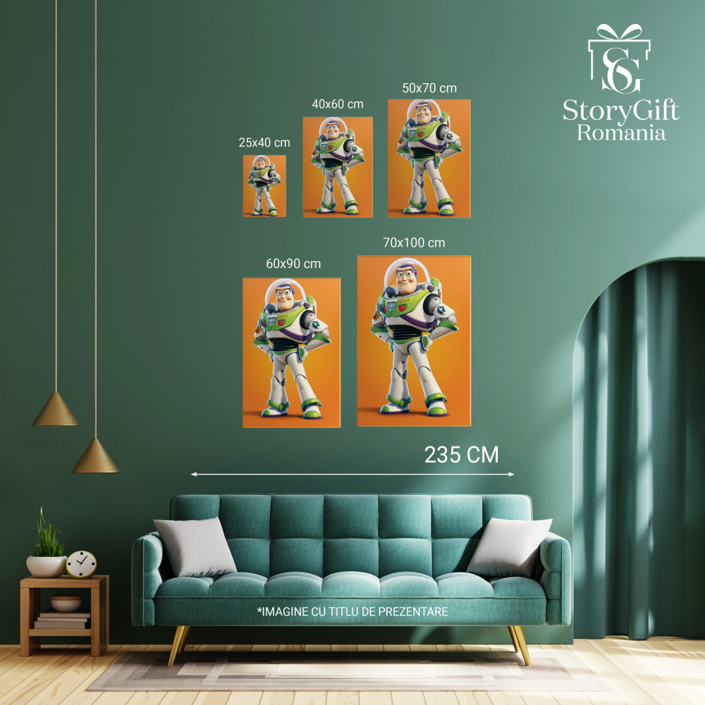 Buzz Lightyear - Personaj Animat Disney din Toy Story - Pictură Digitală, Marime 40x25CM [3]