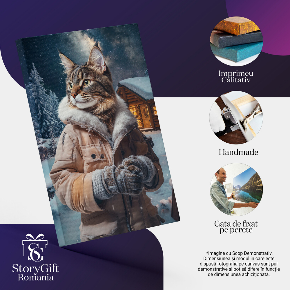 Tablou Canvas Cabana Înzăpezită și Jachetă GalbenăMarime 40x25CM [4]