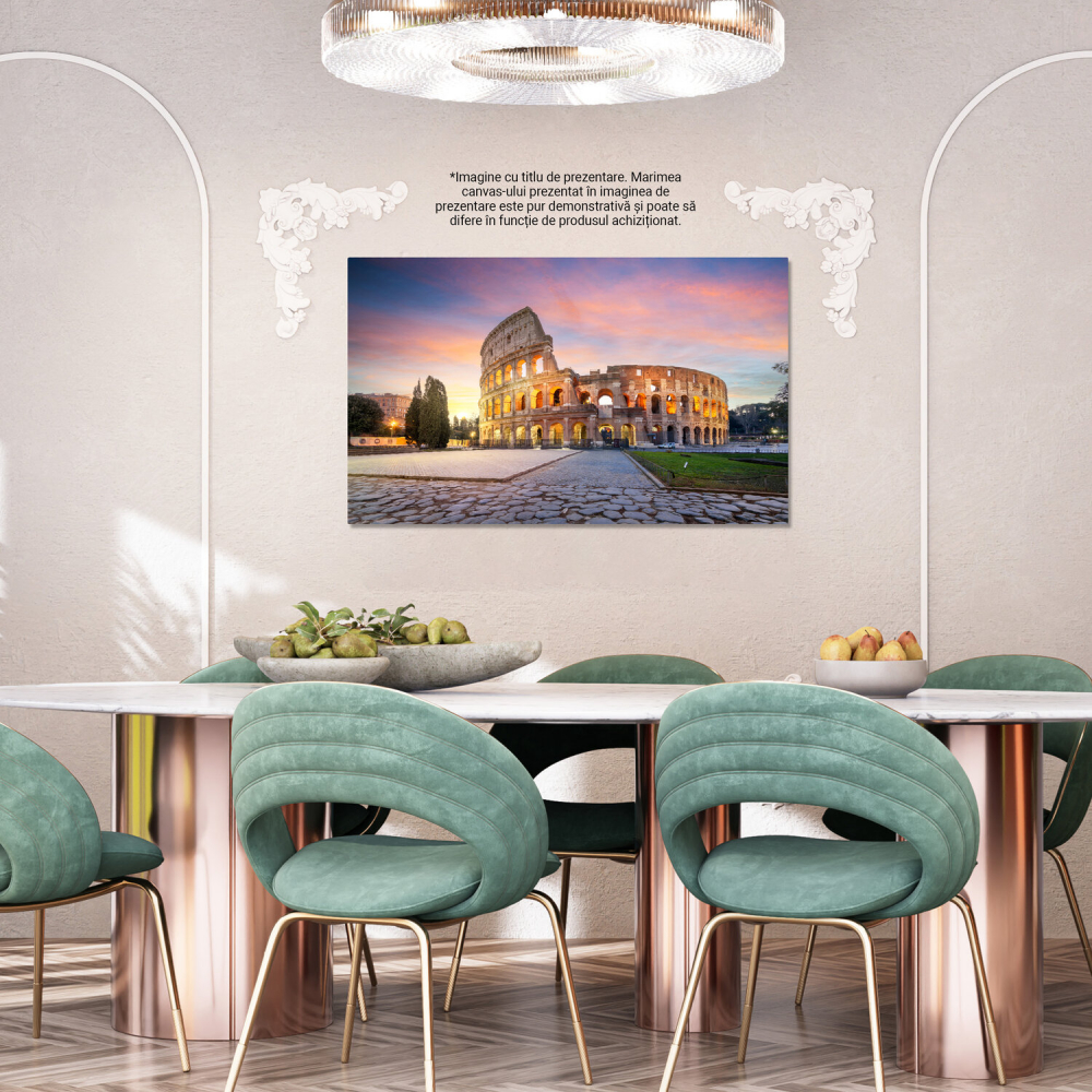 Caderea Serii peste Colosseum - Peisaj Roman, Marime 40x25CM [4]