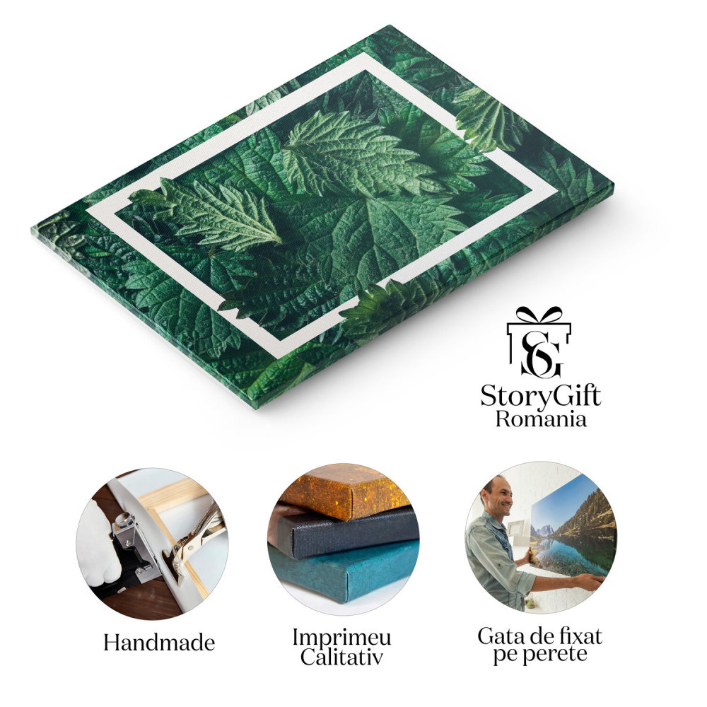 Cadru Natural - Sablon Decorativ cu Frunze și Ierburi, Marime 40x25CM [2]