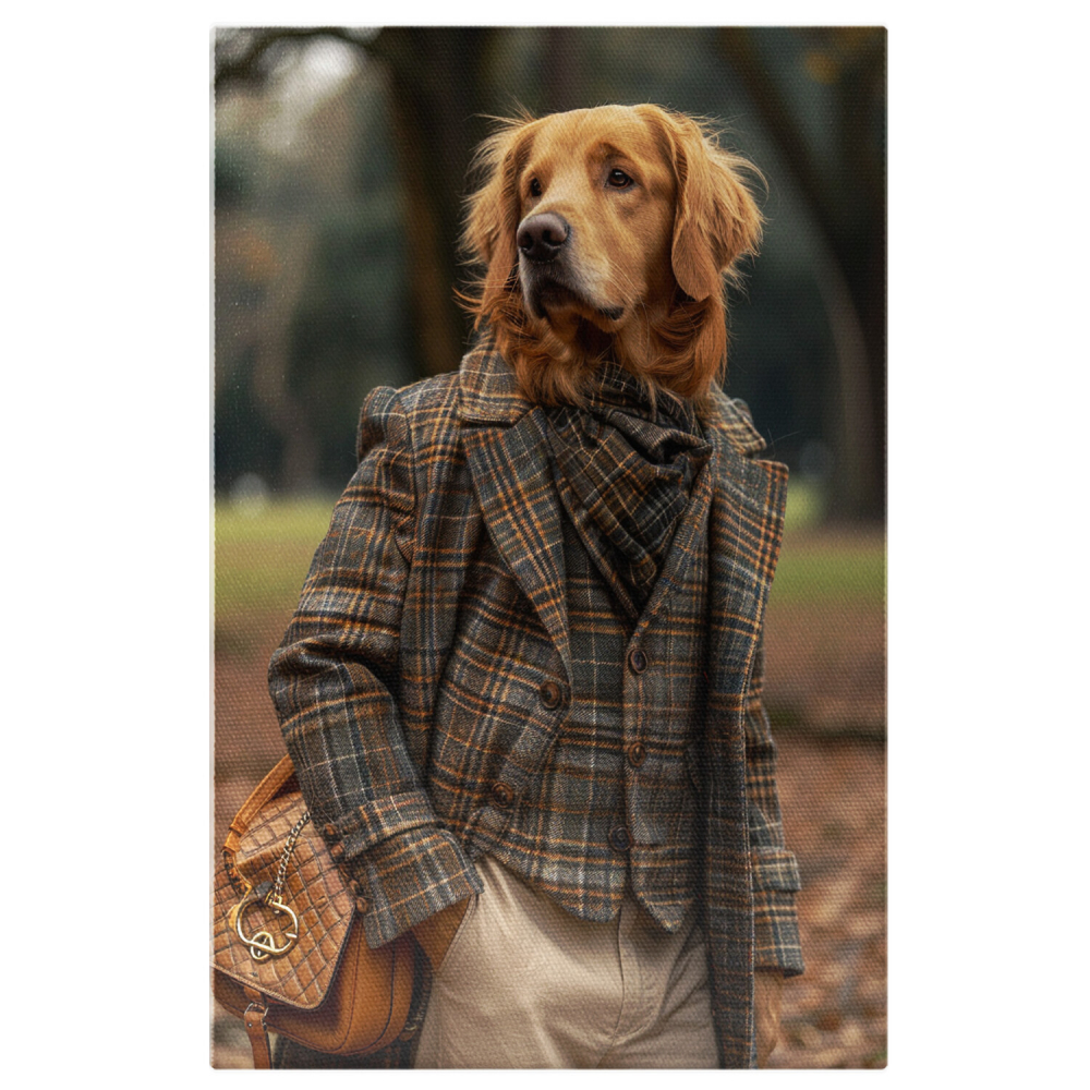 Câine de Afaceri Îmbrăcat Elegant pentru Întâlnire - Pictură Digitală cu Stil Canin, Marime 40x25CM [1]