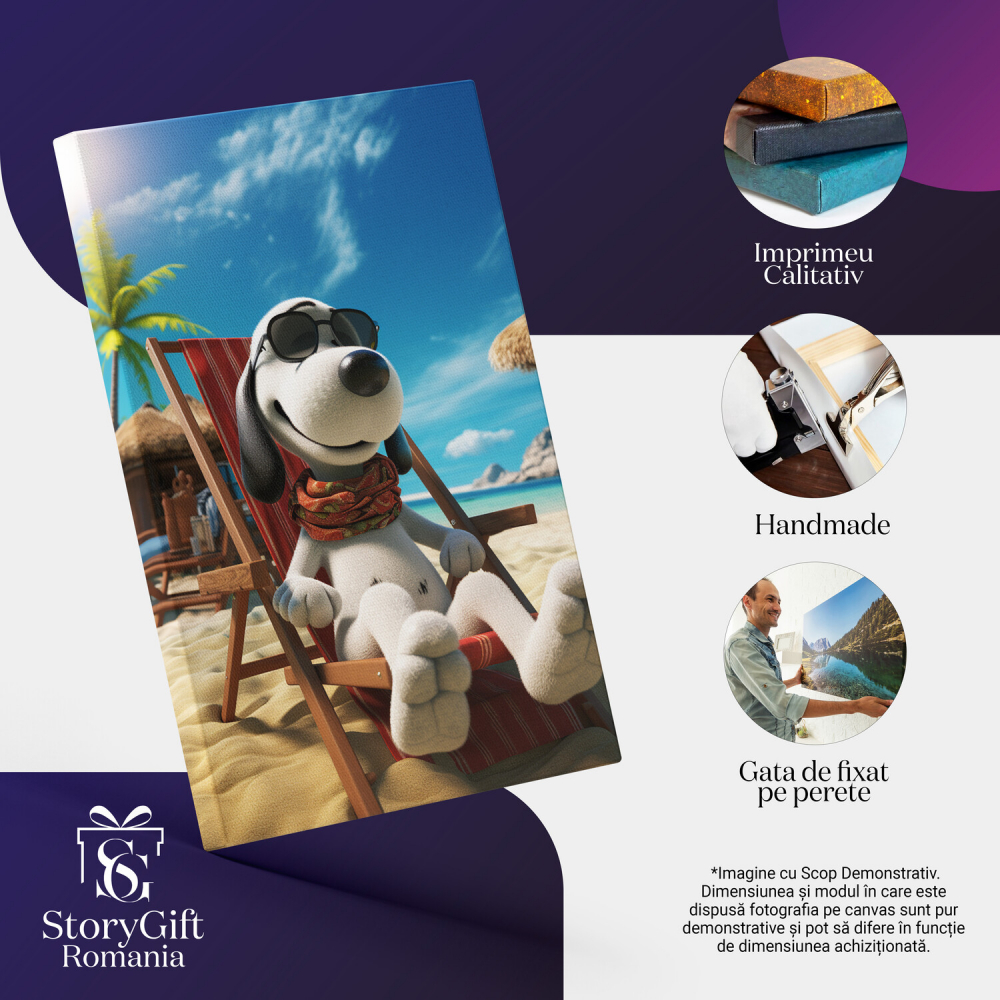 Câine la Plajă - Pictură Digitală Animată pentru Copii, Marime 40x25CM [2]