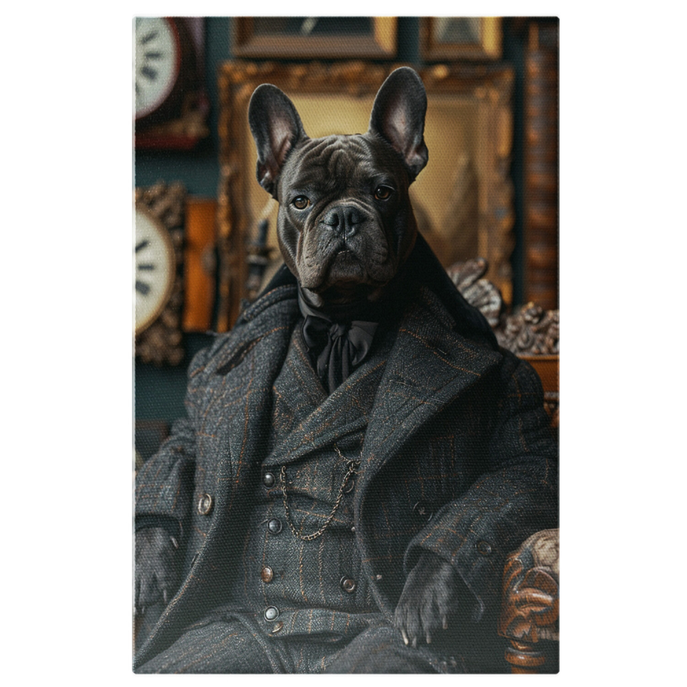 Câinele Distins în Costum din Stofă - Tablou Canvas Elegant, Marime 40x25CM [1]