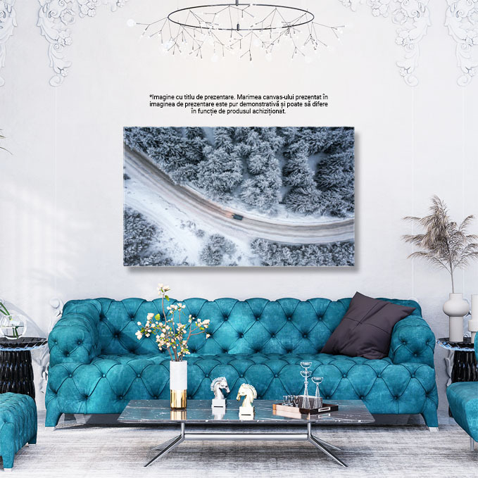 Tablou Canvas Calatorie de Iarna Cu Masina in Munti si Zapada 40x25CM [3]