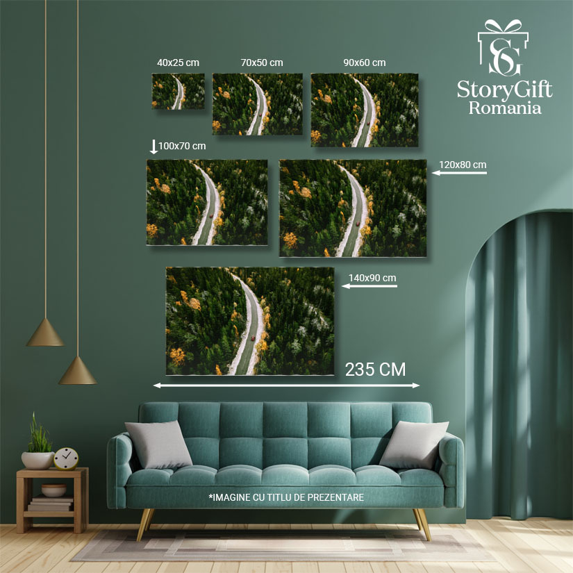 Tablou Canvas - Calatorie prin Europa: drumuri, paduri si culori de toamna 40x25CM [5]