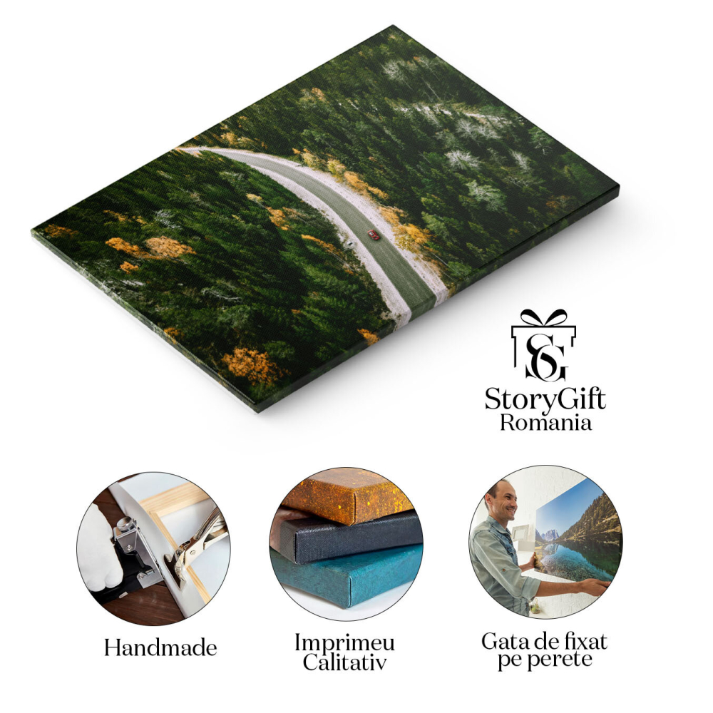 Tablou Canvas - Calatorie prin Europa: drumuri, paduri si culori de toamna 40x25CM [2]