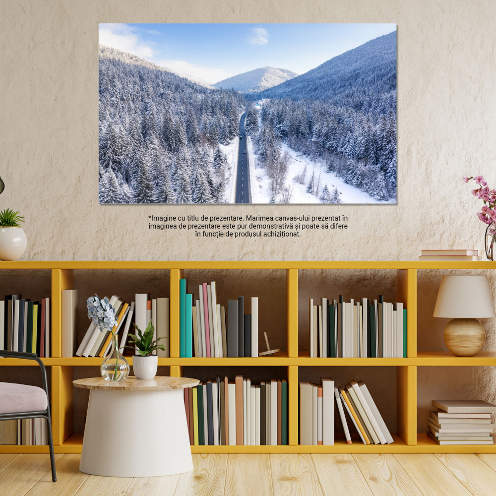 Tablou Canvas Călătorind pe Drumuri Alpine: Peisaje de Iarnă în Europa, Marime 40x25CM [3]