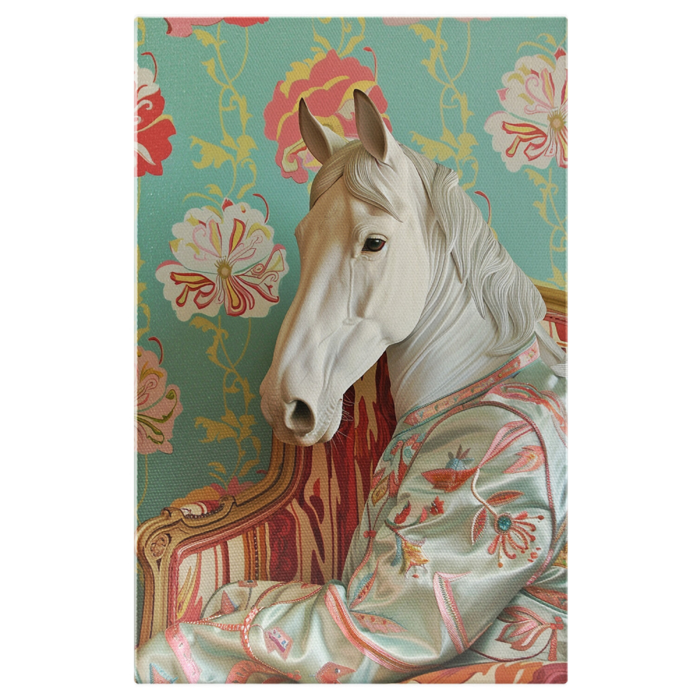 Tablou Canvas Calul Fugit din Carusel în Robă cu Safir, Marime 40x25CM [1]