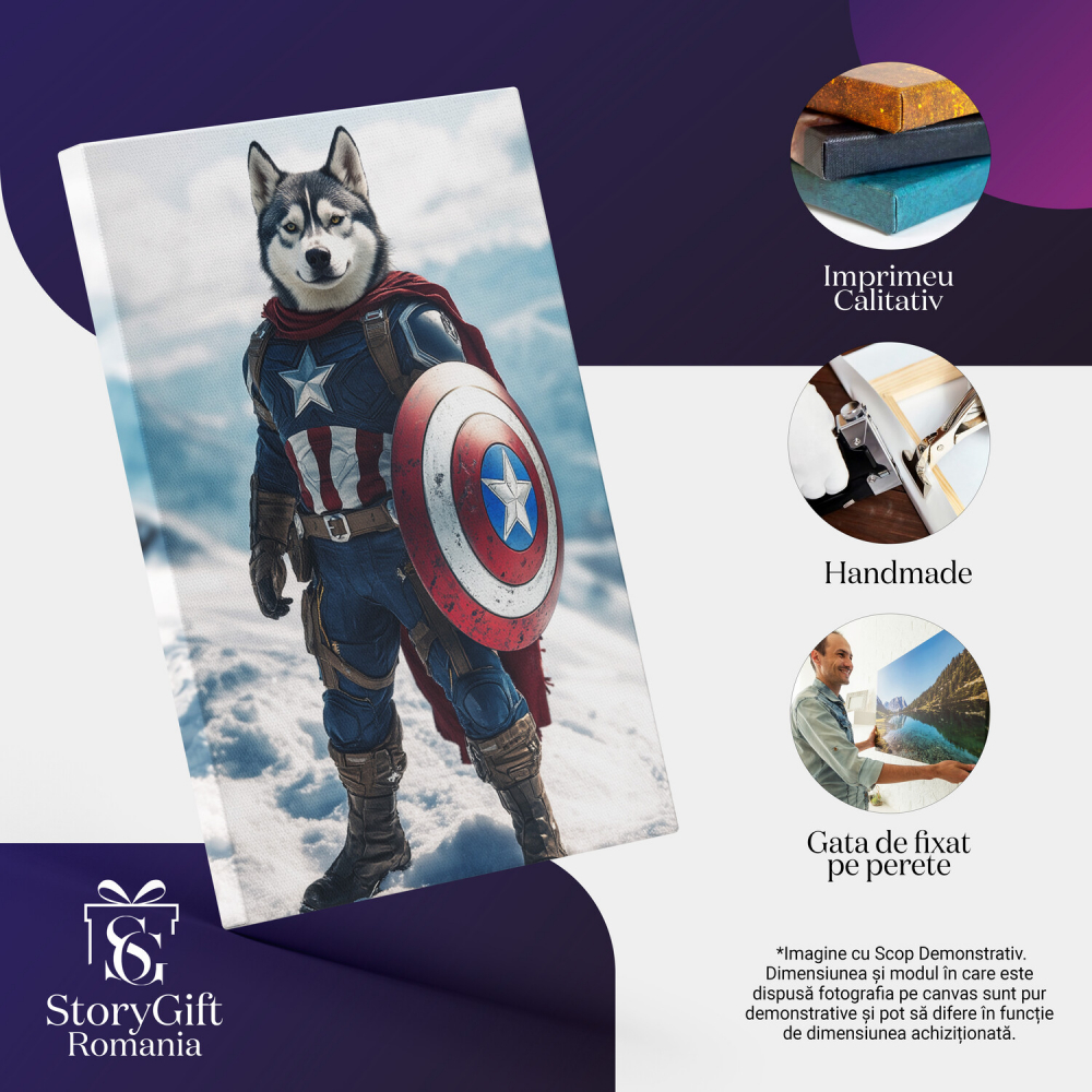  Tablou Canvas Personalizat Captain America În Acțiune La Polul NordMarime 40x25CM [4]