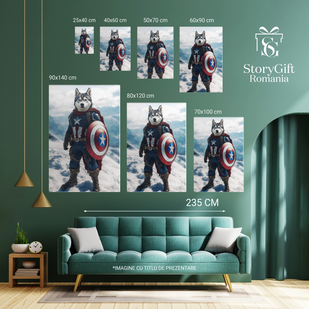  Tablou Canvas Personalizat Captain America În Acțiune La Polul NordMarime 40x25CM [6]