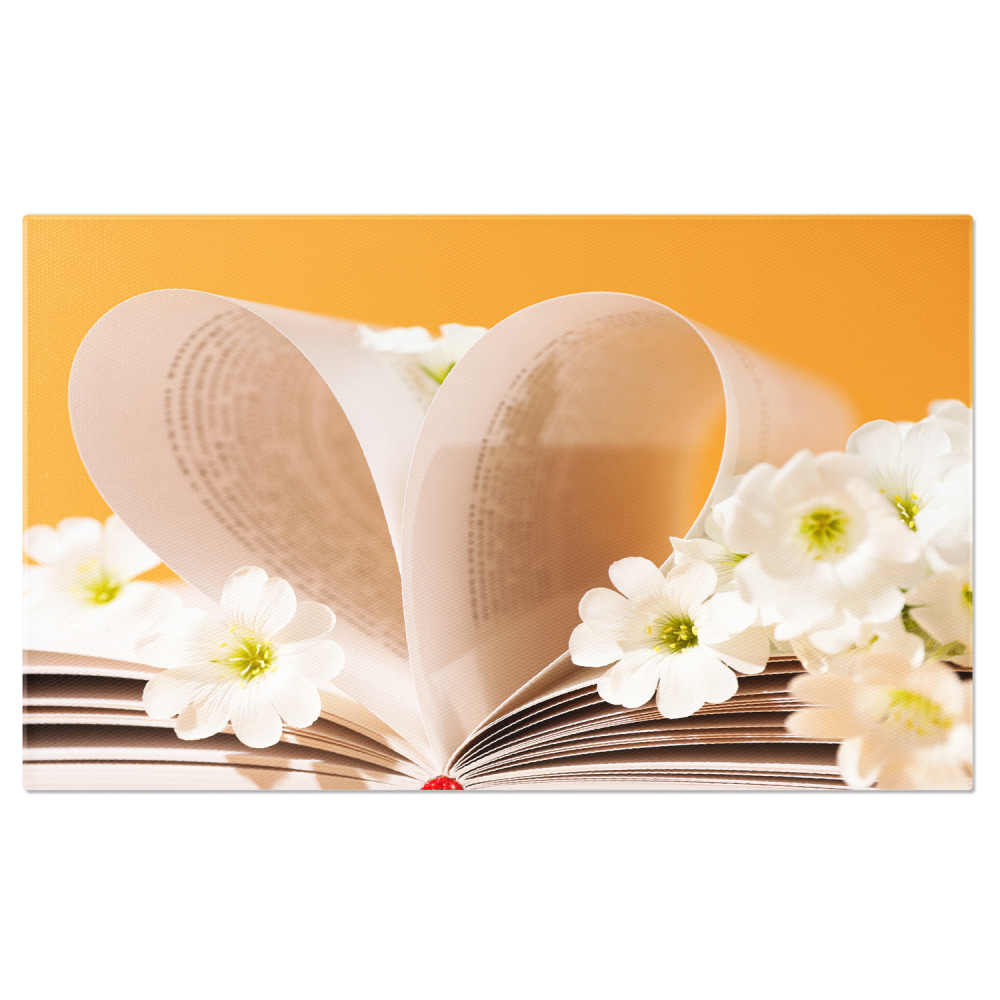 Tablou Canvas: Bucurie și Cultură prin Cărți și Flori, Marime 40x25CM [1]