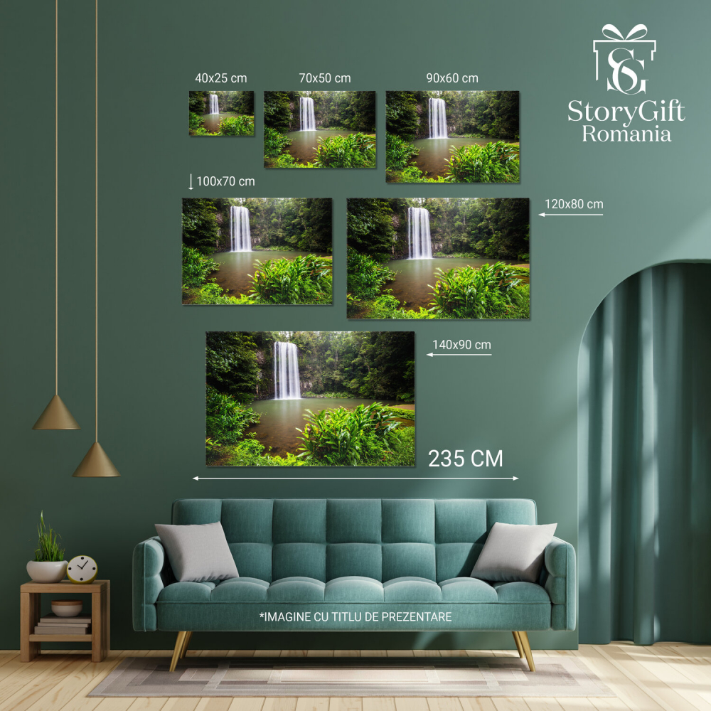 Cascada Queensland, Australia - Peisaj Verde din Junglă, Marime 40x25CM [4]
