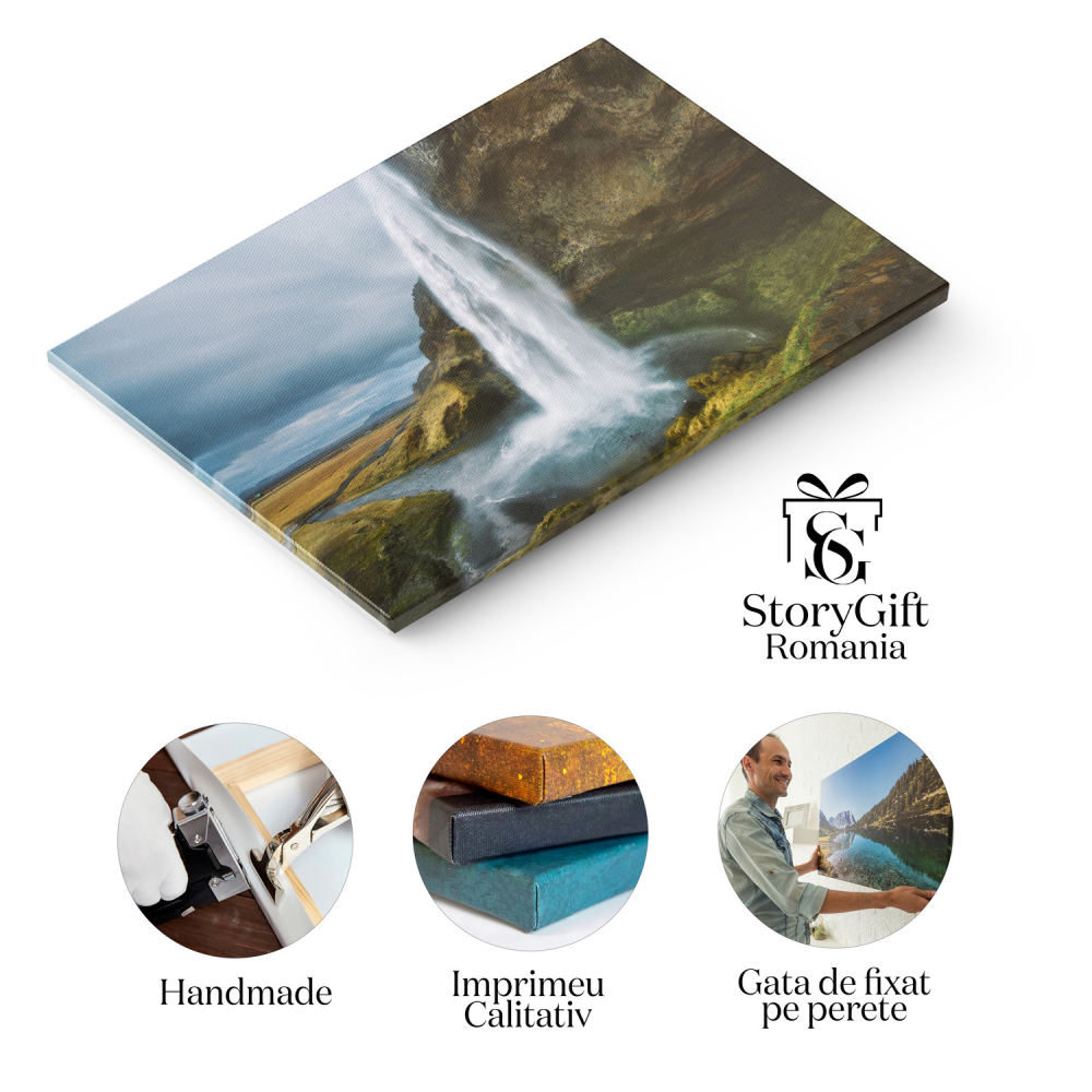 Cascada Islandeză – O Minune Naturală în Aventură, Marime 40x25CM [2]