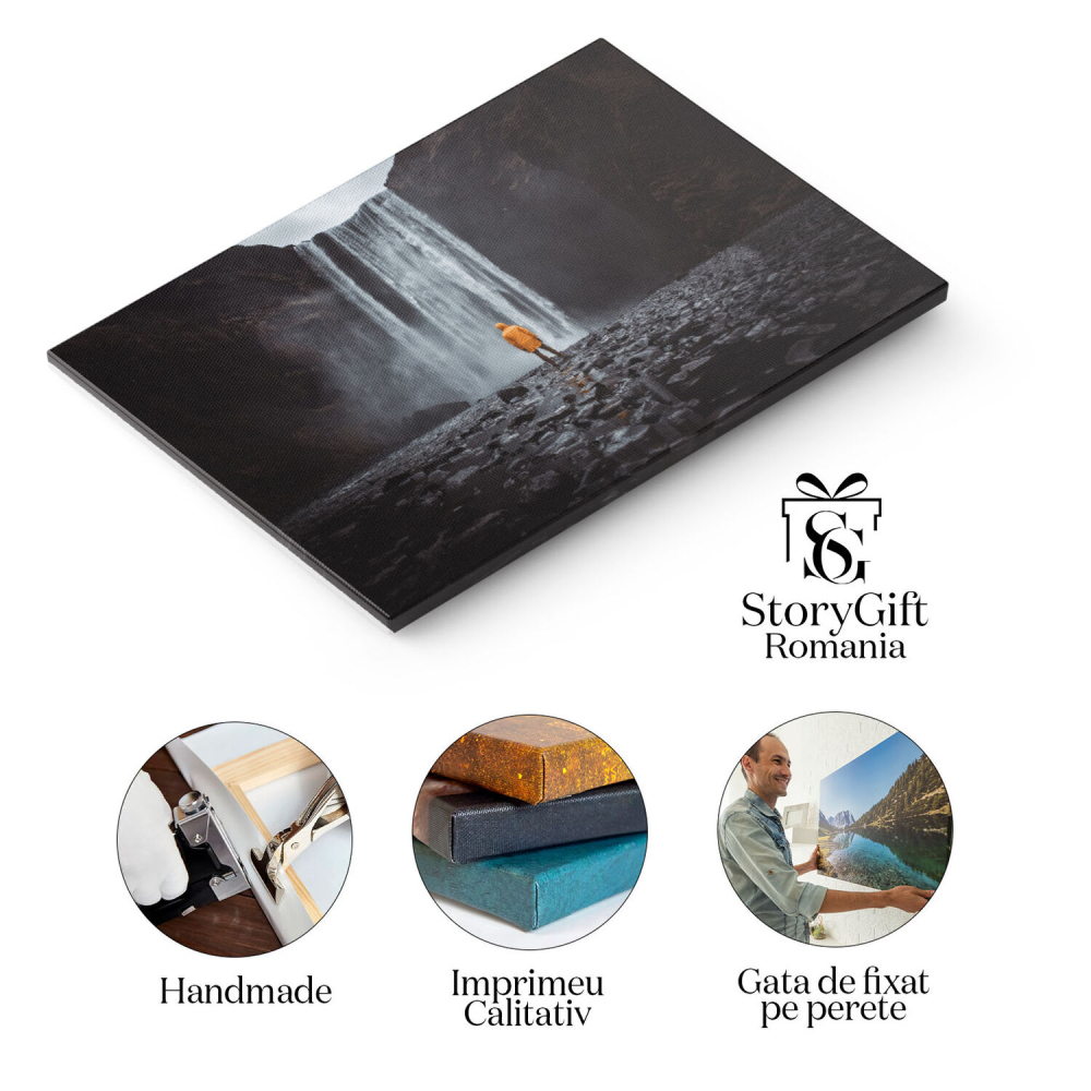 Tablou Canvas Cascada si minunile islandeze, Frumusetea Naturii, aventura, natura, peisaj 2467 40x25CM [2]