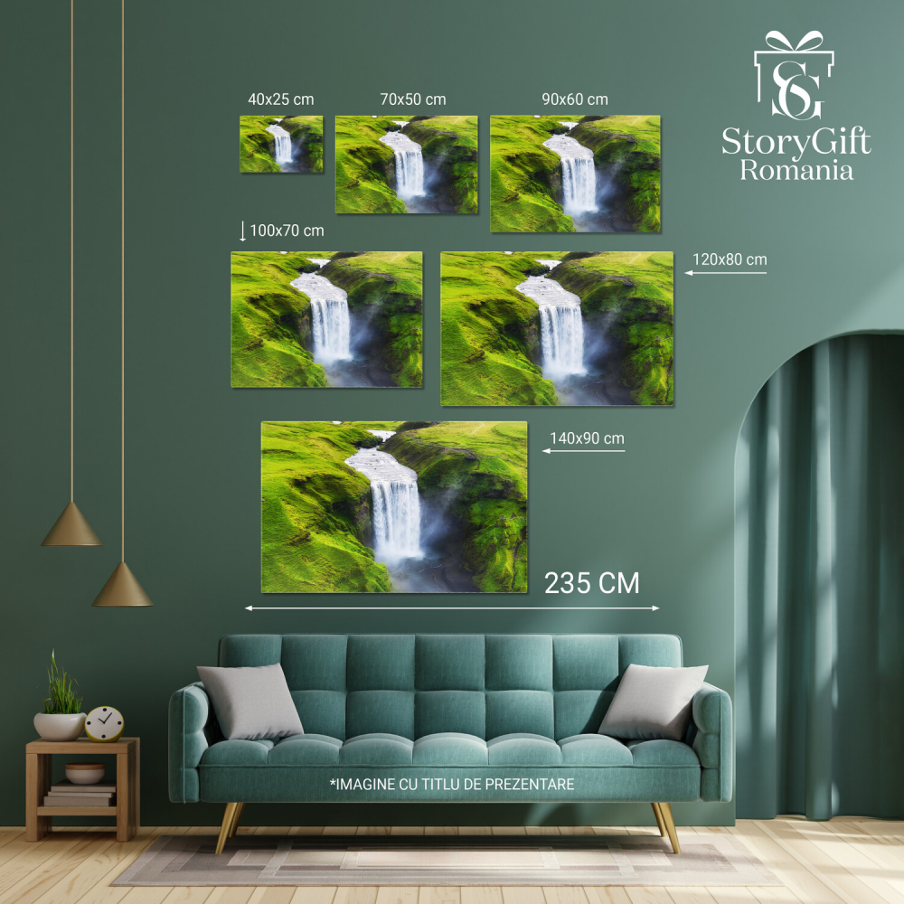 Cascada Skogafoss în Islanda, Marime 40x25CM [4]