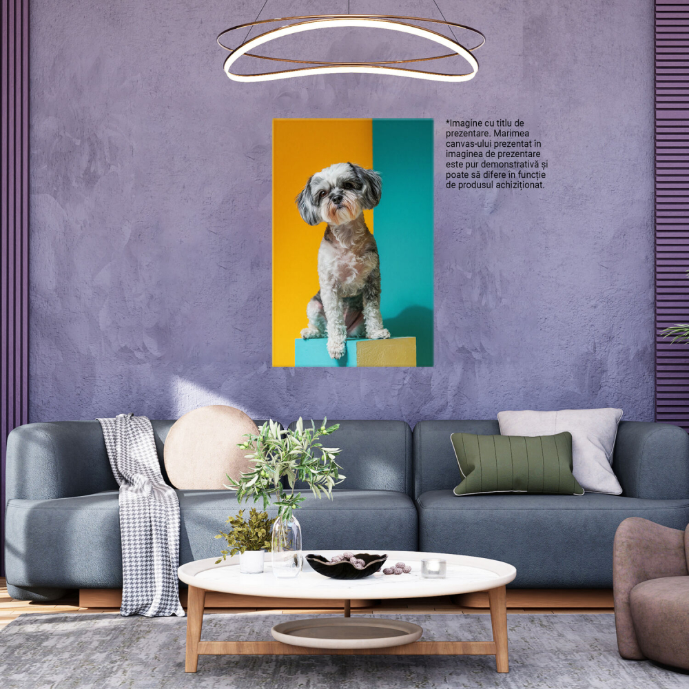 Tablou Canvas - Cățelul Abstract: Portret Diferit al Prietenului Patruped, Marime 40x25CM [3]