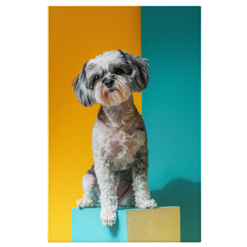 Tablou Canvas - Cățelul Abstract: Portret Diferit al Prietenului Patruped, Marime 40x25CM [1]