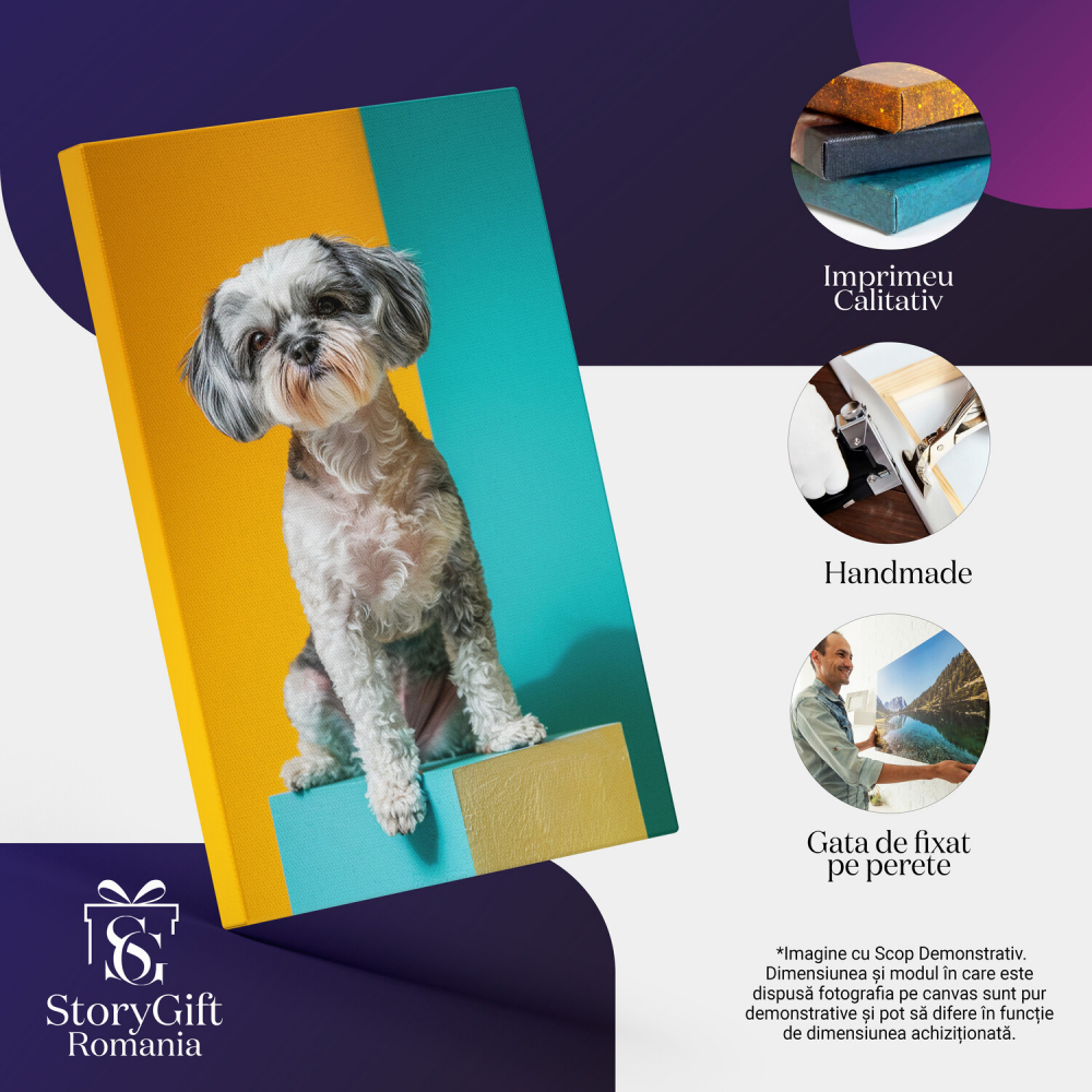 Tablou Canvas - Cățelul Abstract: Portret Diferit al Prietenului Patruped, Marime 40x25CM [2]