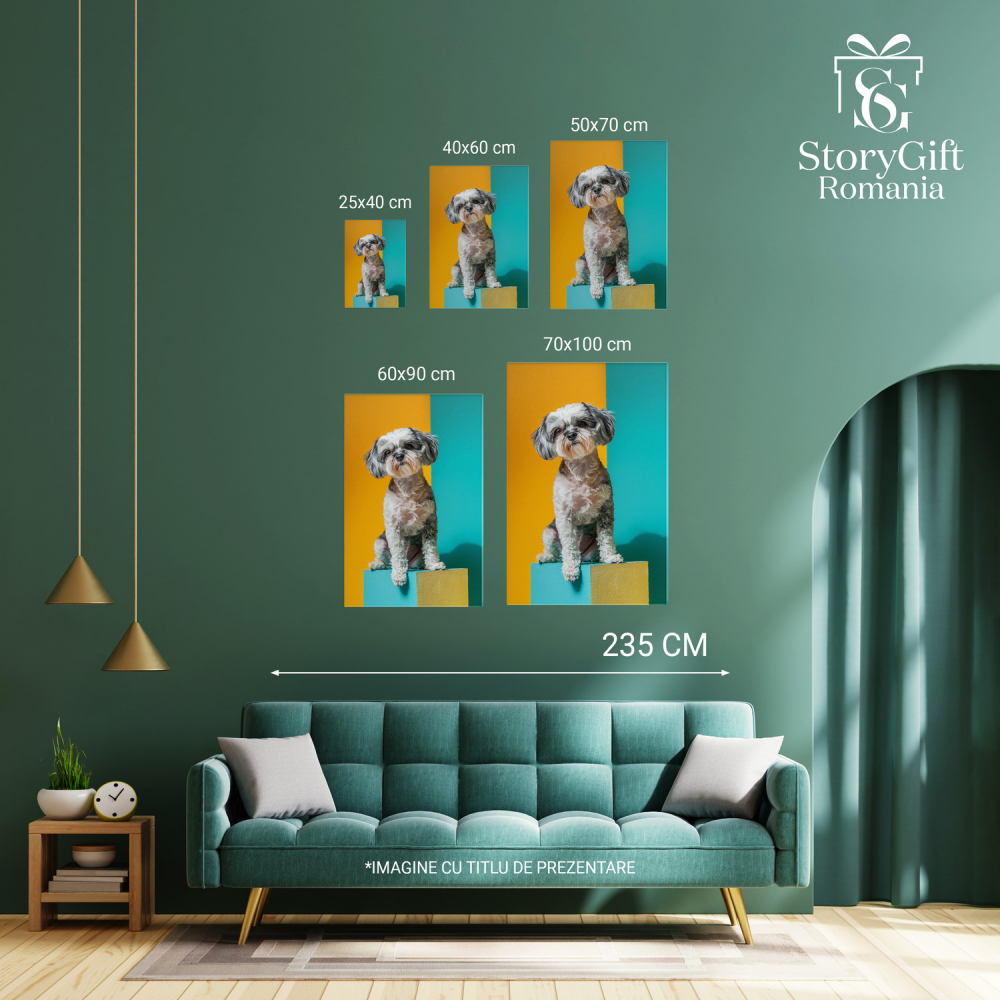 Tablou Canvas - Cățelul Abstract: Portret Diferit al Prietenului Patruped, Marime 40x25CM [4]