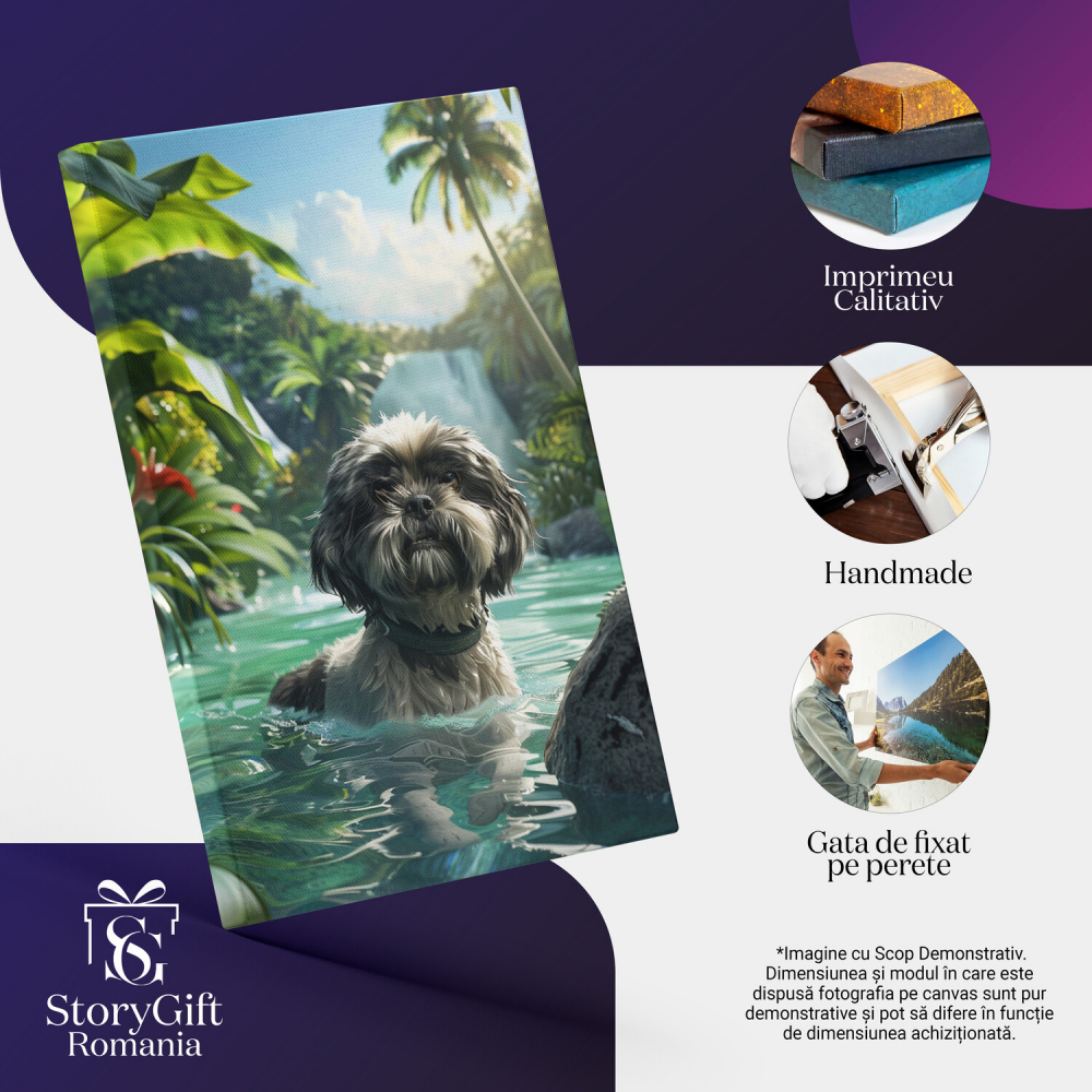 Cățelul din Apă Turcoaz - Pictură Digitală, Marime 40x25CM [2]