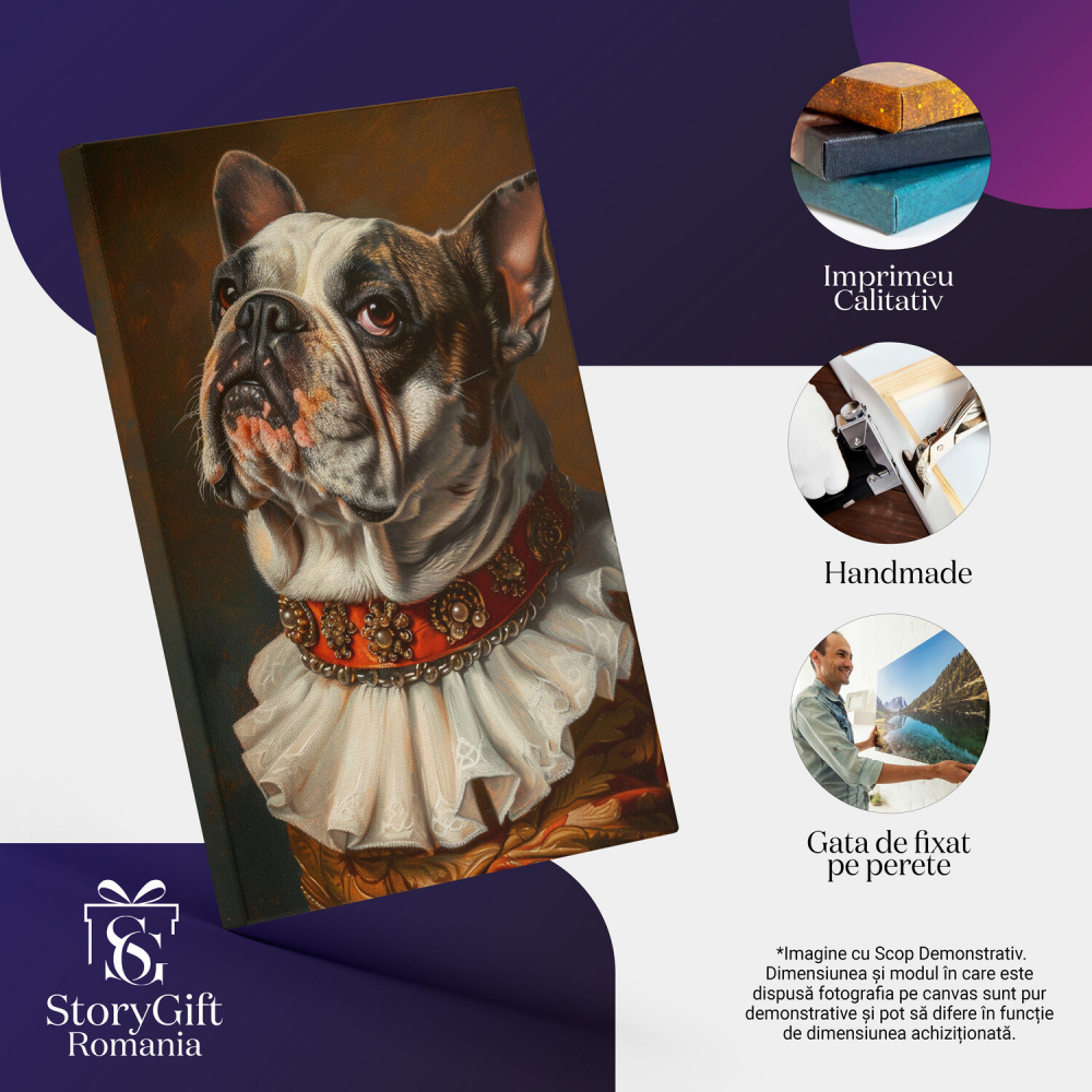 Cățel Supărat în Costum Elegant - Tablou Canvas, Marime 40x25CM [2]