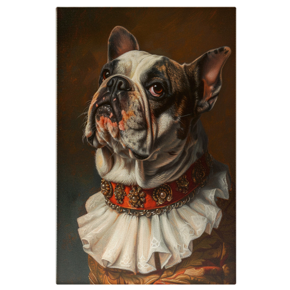 Cățel Supărat în Costum Elegant - Tablou Canvas, Marime 40x25CM [1]