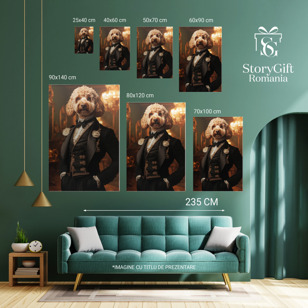  Tablou Canvas Personalizat Cavaler În Jupon Negru Și Guler ÎnaltMarime 120x80CM [6]