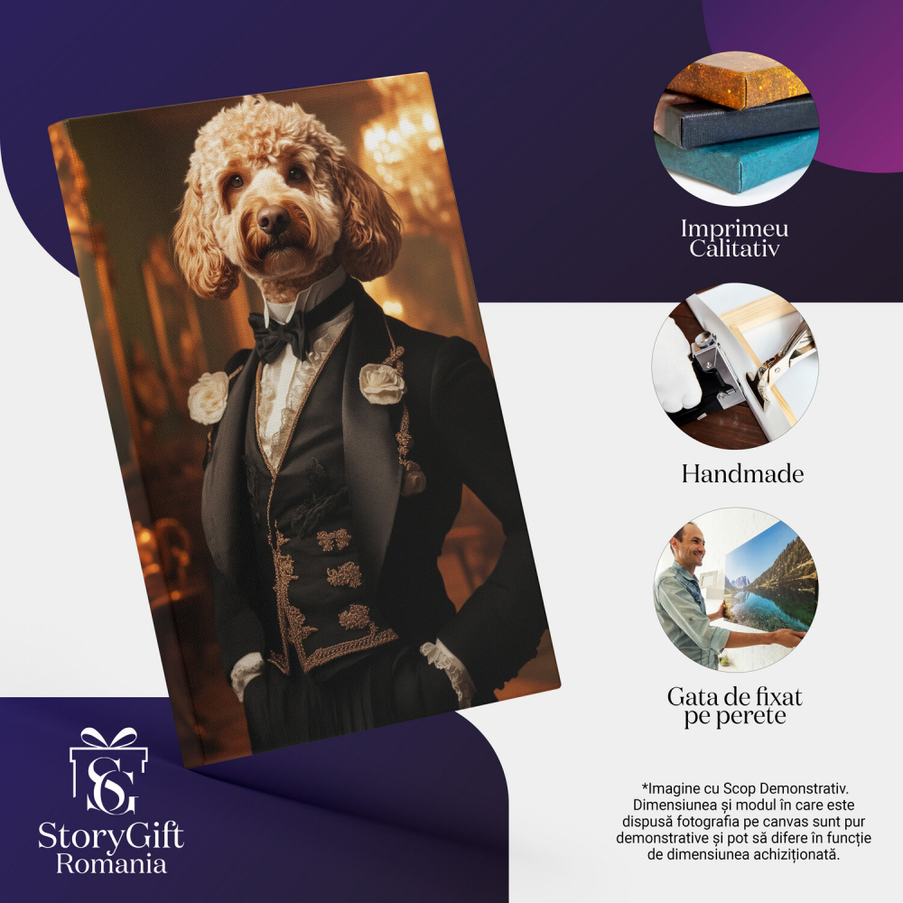  Tablou Canvas Personalizat Cavaler În Jupon Negru Și Guler ÎnaltMarime 120x80CM [4]