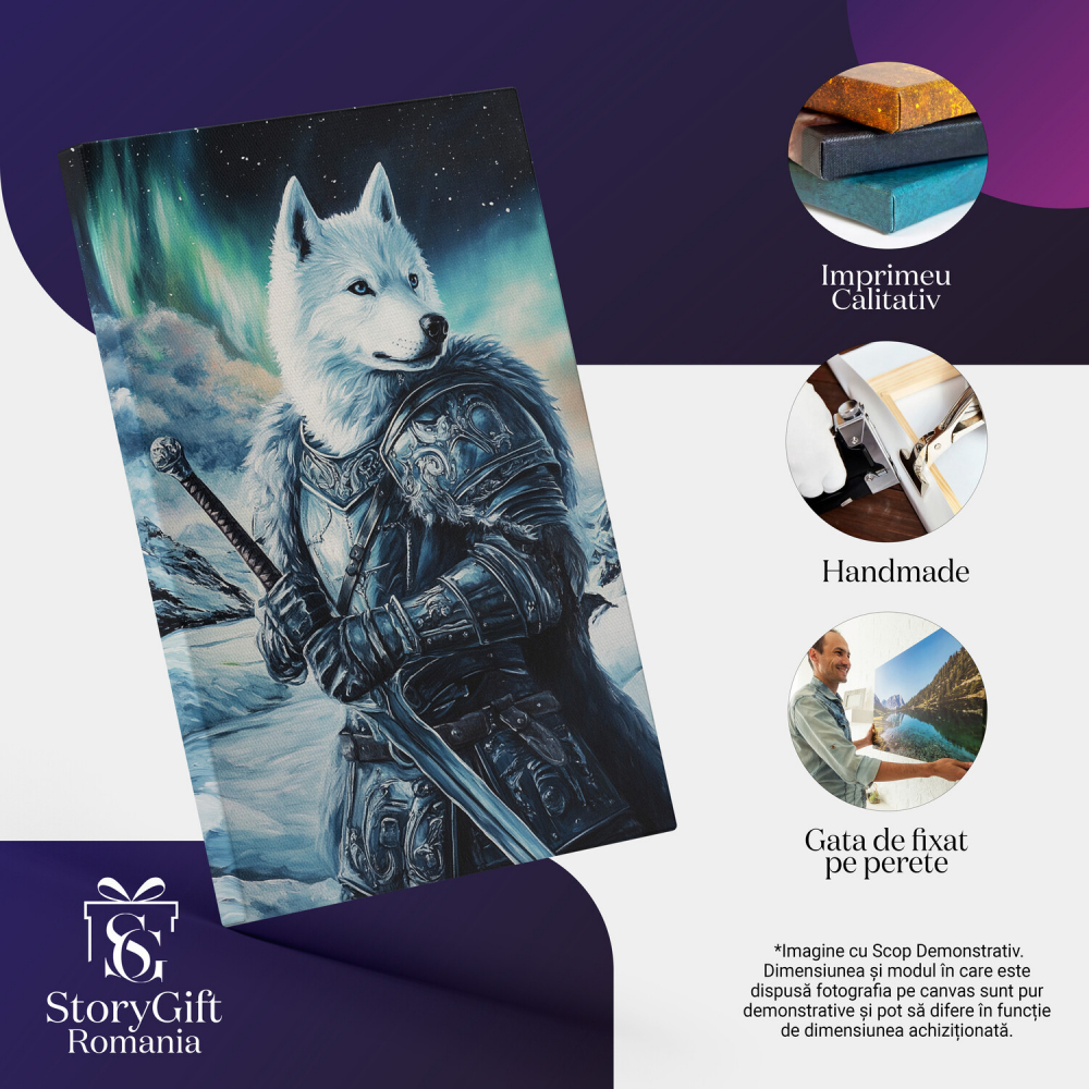  Tablou Canvas Personalizat Cavaler La Polul Nord Cu Armură Și Sabie MasivăMarime 40x25CM [4]