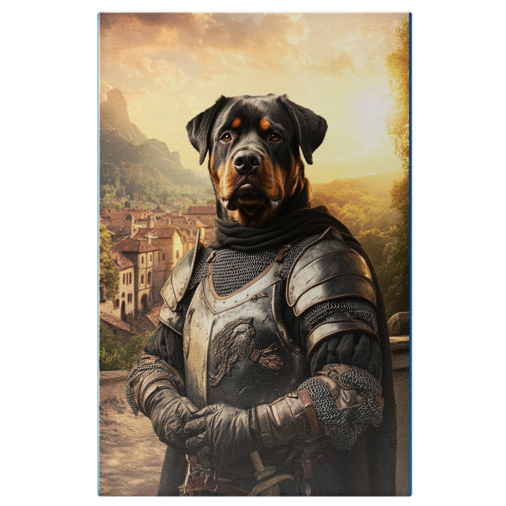  Tablou Canvas Personalizat Cavaler Regal Cu Armură De Fier Deasupra CetățiiMarime 40x25CM [1]