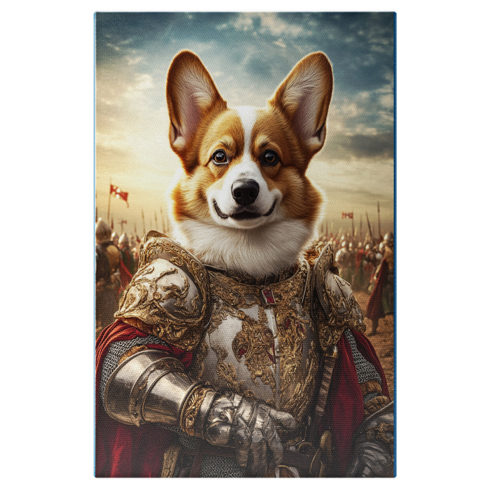  Tablou Canvas Personalizat Cavaler Regal Cu Uniformă Aurie Pe Frontul De LuptăMarime 100x70CM [1]