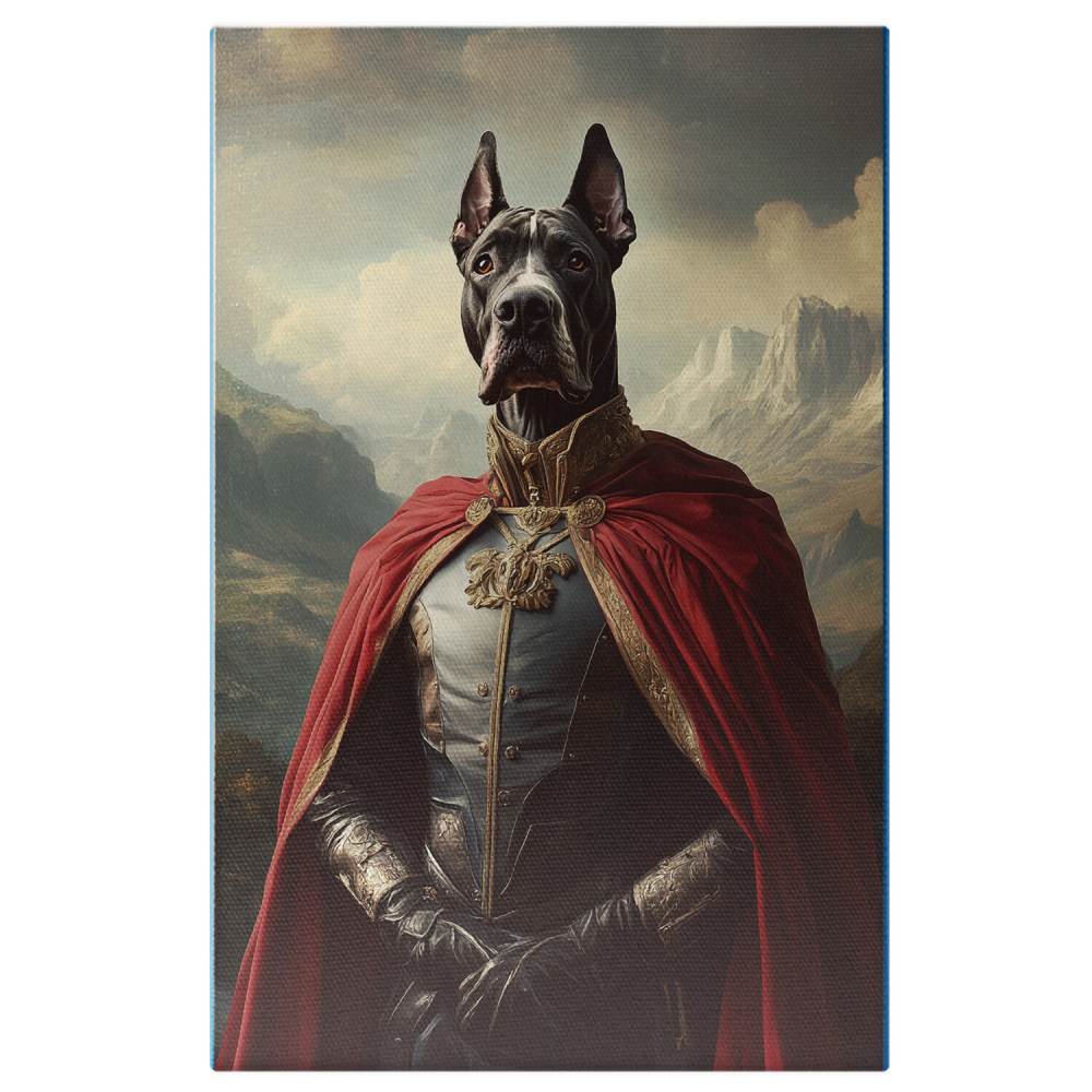  Tablou Canvas Personalizat Cavaler Regal În Armură Cu Priveliște De MunteMarime 120x80CM [1]