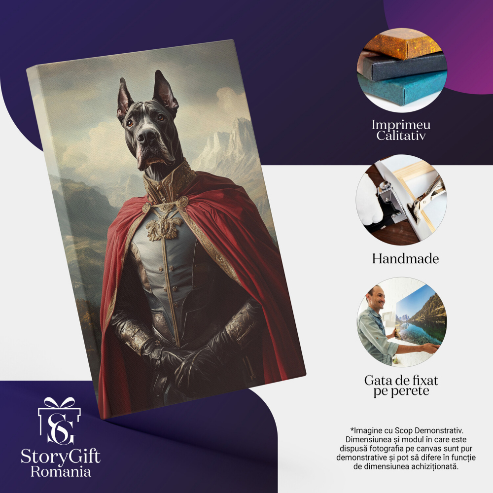  Tablou Canvas Personalizat Cavaler Regal În Armură Cu Priveliște De MunteMarime 120x80CM [4]