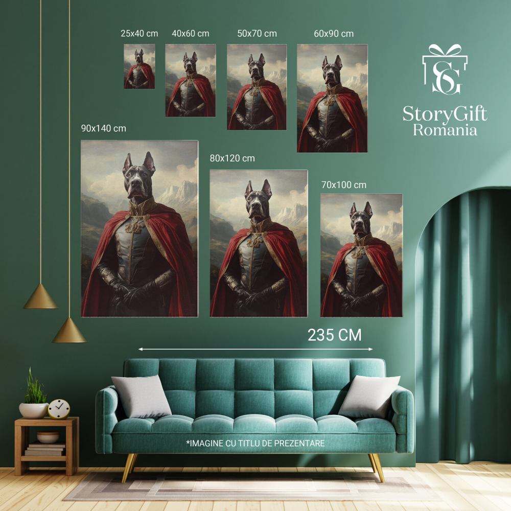  Tablou Canvas Personalizat Cavaler Regal În Armură Cu Priveliște De MunteMarime 120x80CM [6]