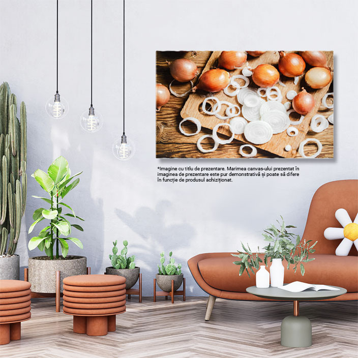 Tablou Canvas Ceapa taiata Proaspat  Ingredient Esential pentru o Mancare Sanatoasa si Plina de arome 40x25CM [3]