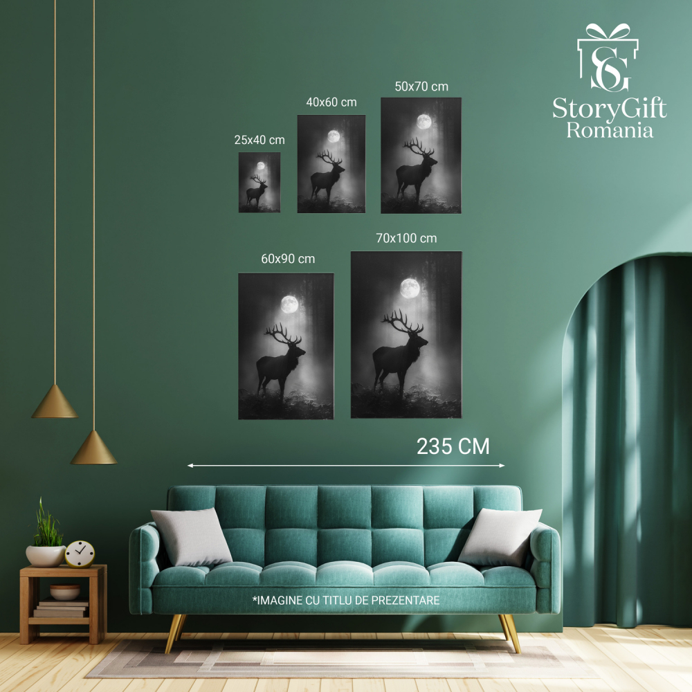 Vultur Pleşuv în Zbor cu Fundal de Zăpadă, Marime 40x25CM [4]