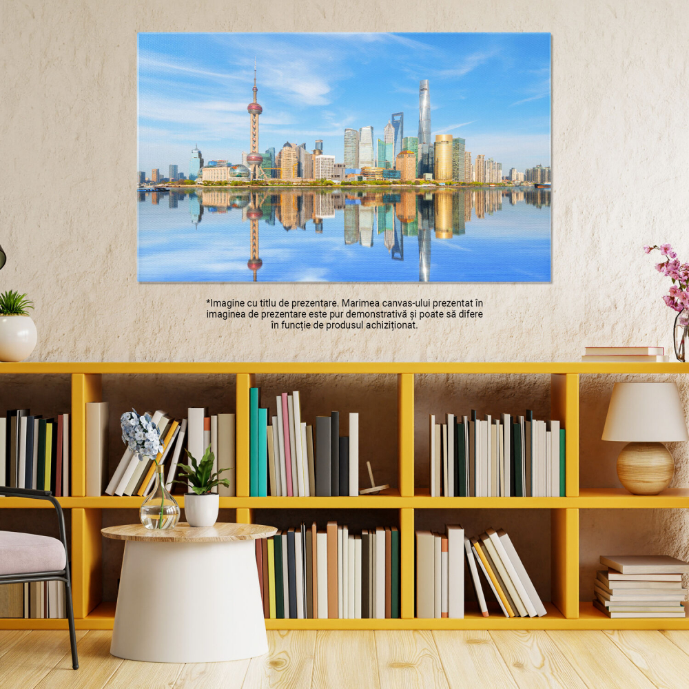 Tablou Canvas: Bund-ul din Shanghai sub Cerul Albastru, Marime 40x25CM [4]