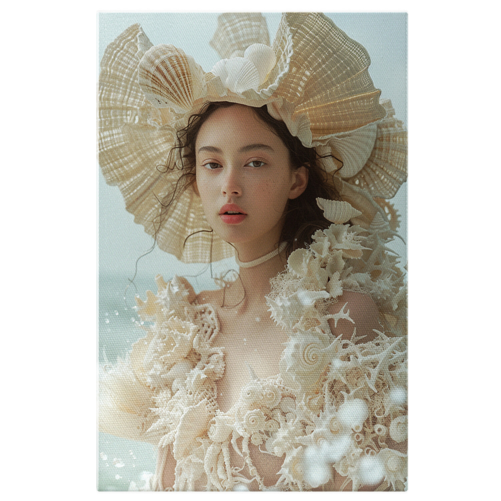 Chemarea Mării - Tânăra Acoperită de Scoici - Visul Marin Împlinit - Pictură Digitală, Marime 40x25CM [1]