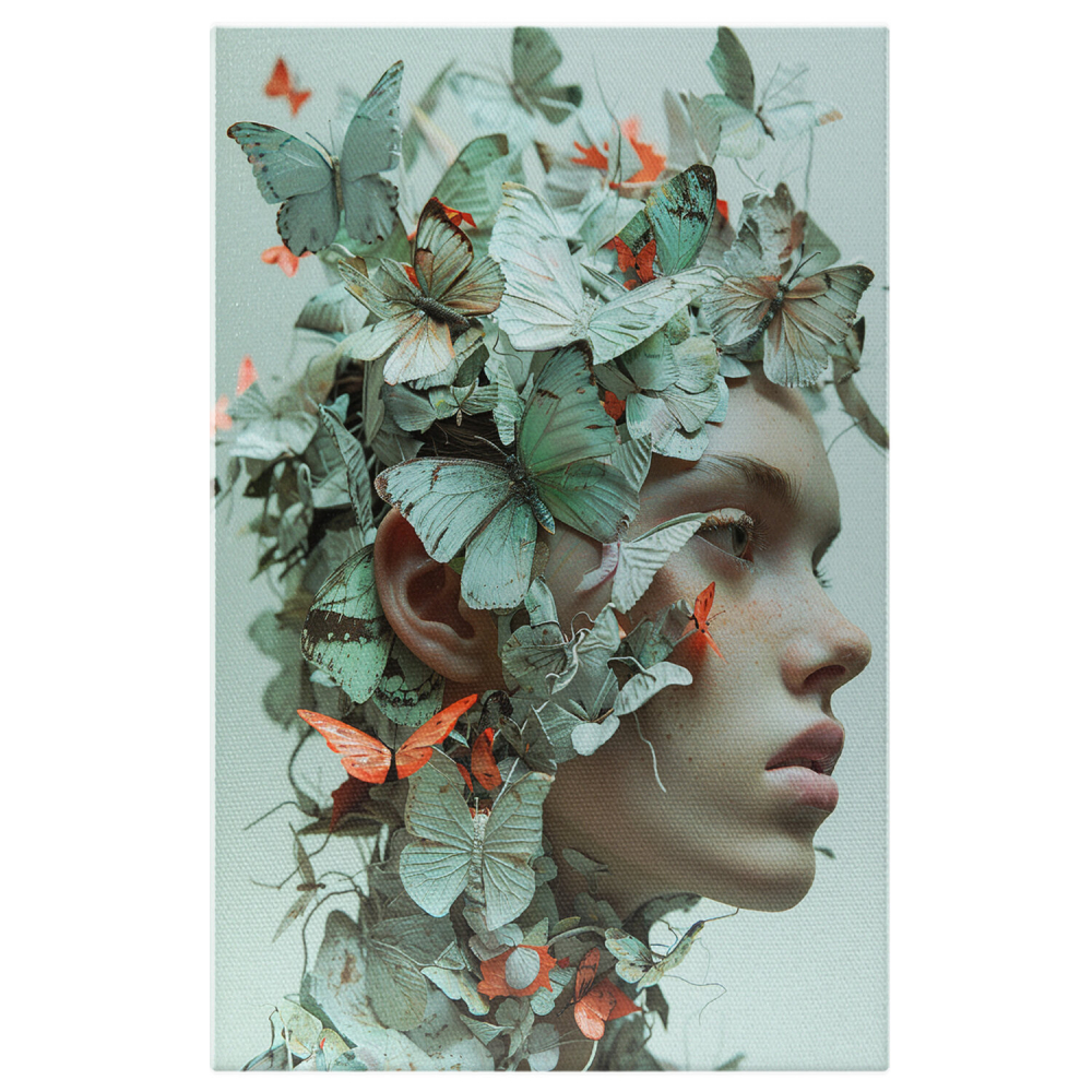 Chipul Acoperit de Fluturi - Pictură Digitală, Marime 40x25CM [1]