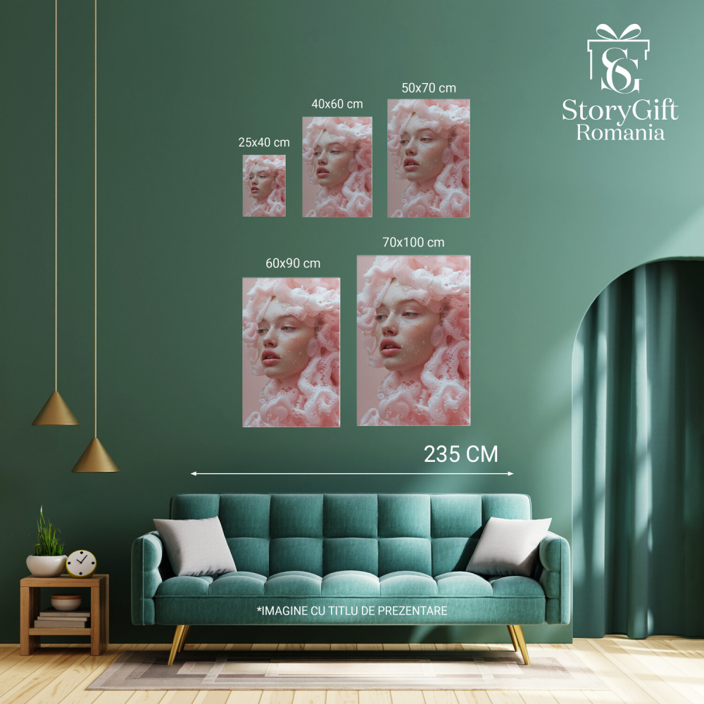 Chipul ce Răzbate - Tablou Canvas cu Spumă Roz și Plăcere, Marime 40x25CM [4]