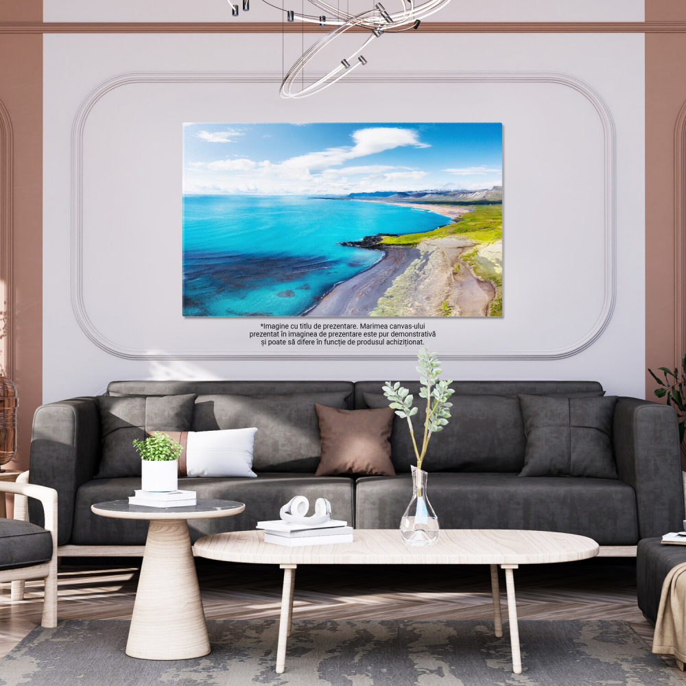 Coasta Ca Fundal – Tablou Canvas cu Perspectivă Superioară, Marime 40x25CM [3]