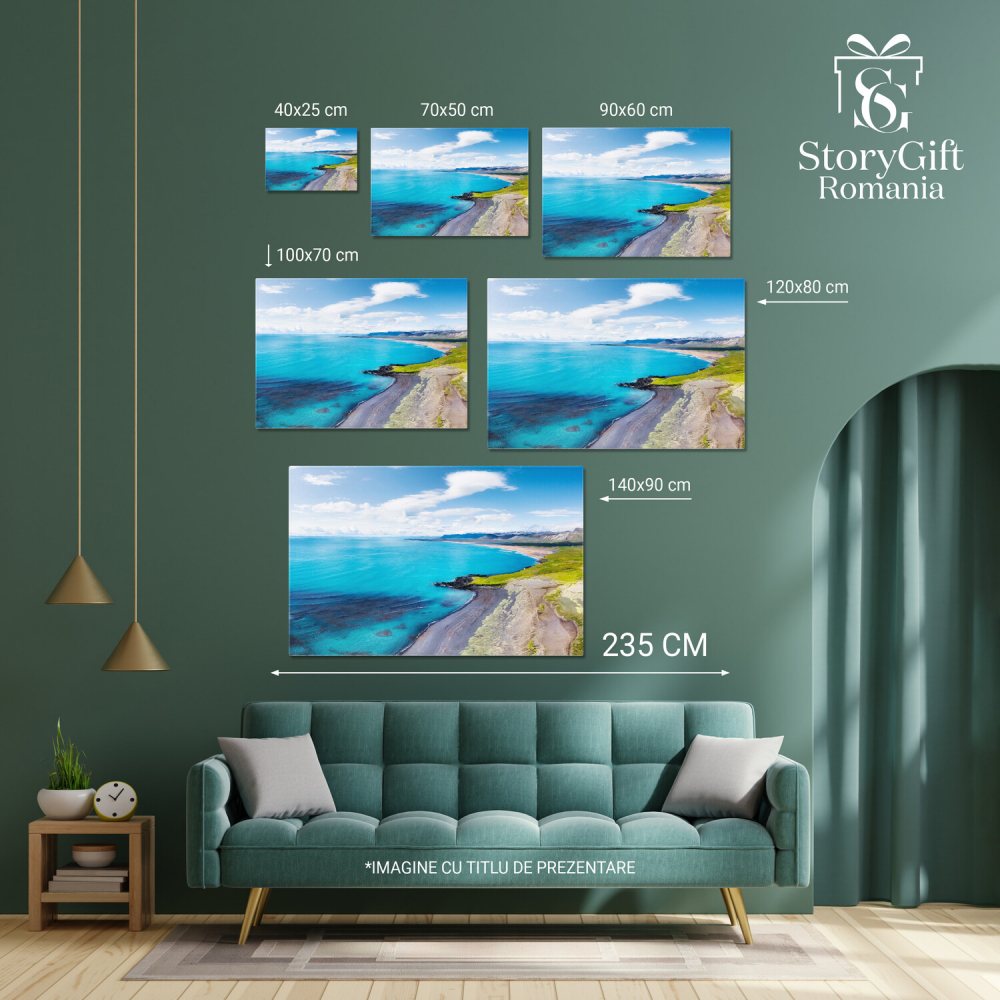 Coasta Ca Fundal – Tablou Canvas cu Perspectivă Superioară, Marime 40x25CM [4]