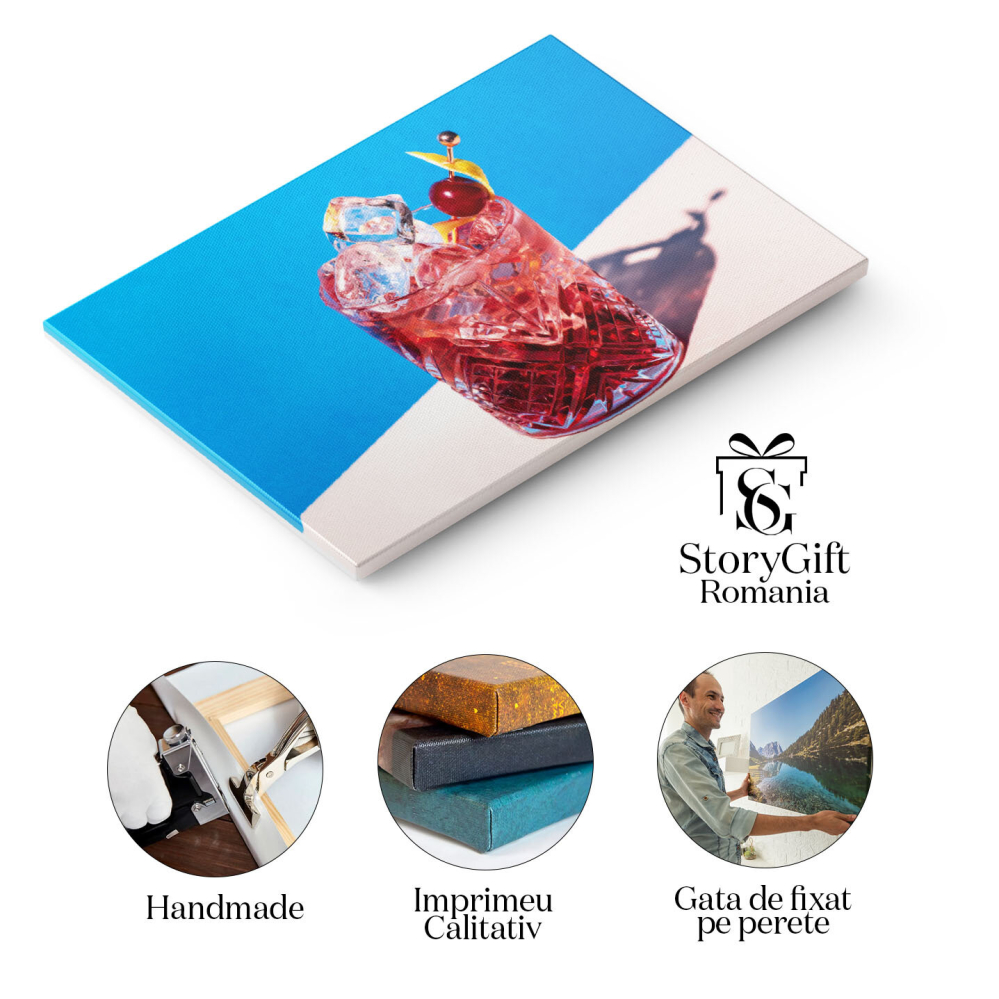 Tablou Canvas: Cocktail Rosa Negroni - Bautura Rafinata 40x25CM [2]