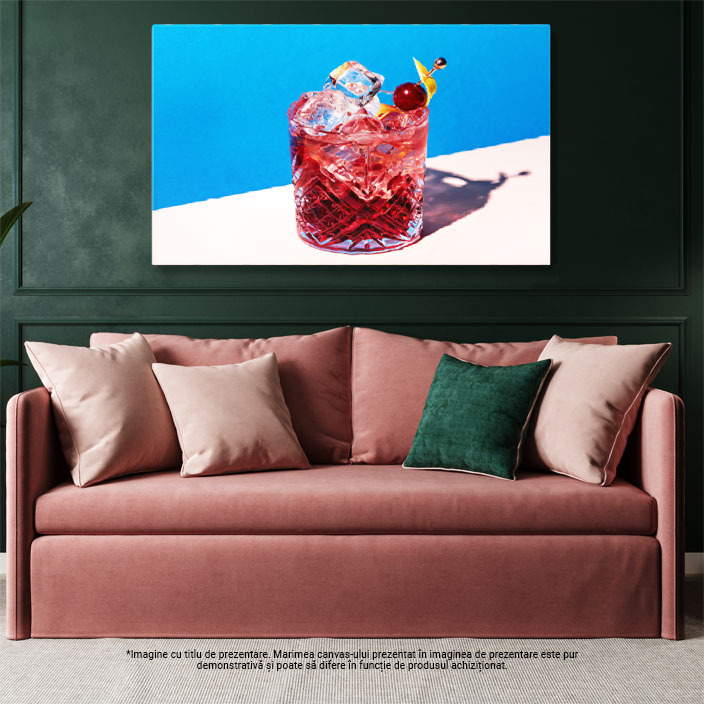 Tablou Canvas: Cocktail Rosa Negroni - Bautura Rafinata 40x25CM [3]