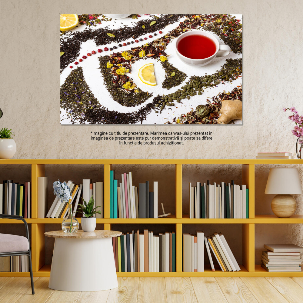 Tablou Canvas Colecție de Ceaiuri: Diverse Arome și Gusturi în Cadru Elegant, Marime 40x25CM [3]