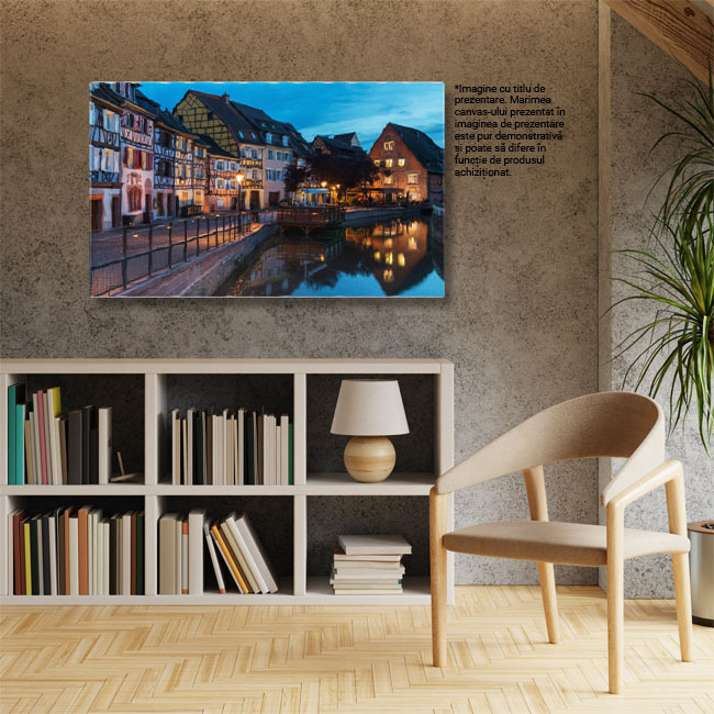 Tablou Canvas Colmar Nocturn Arhitectura, Turism, Orasel Vechi, Alsacia, Dusk 1366 40x25CM [3]