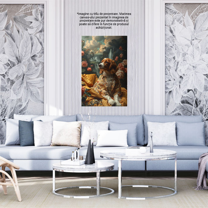 Tablou Canvas Companionul Visător Rafinament și Stil în Blana unui Câine Distins , Pictura Digitala 40x25CM [2]