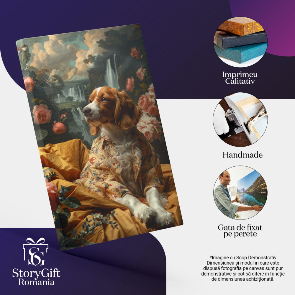 Tablou Canvas Companionul Visător Rafinament și Stil în Blana unui Câine Distins , Pictura Digitala 40x25CM [3]
