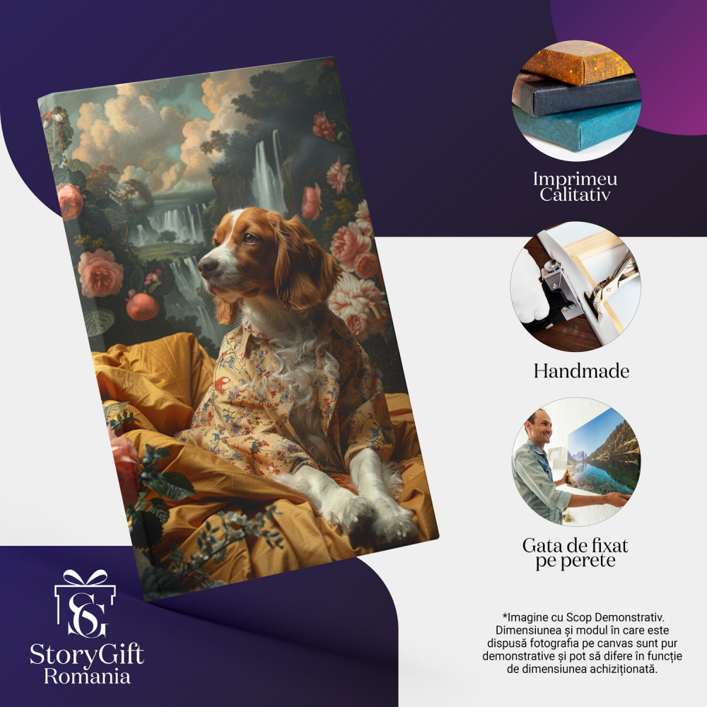 Companionul Visător - Tablou Canvas cu Rafinament și Stil în Blana unui Câine Distins, Marime 40x25CM [2]
